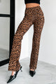 Feeling Ferocious Leopard Print Flare Pants (Leopard) - NanaMacs