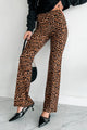 Feeling Ferocious Leopard Print Flare Pants (Leopard) - NanaMacs