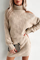 Collection Of Memories Woven Sweater & Skirt Set (Taupe) - NanaMacs