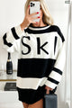 Down The Slopes Colorblock Tunic Sweater (Black/Cream) - NanaMacs