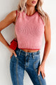 Sending You Hugs Sleeveless Knit Top (Blush/Red) - NanaMacs