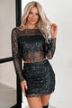 Feel Like Dancing Sequin Two-Piece Set (Black) - NanaMacs