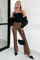 Feeling Ferocious Leopard Print Flare Pants (Leopard) - NanaMacs