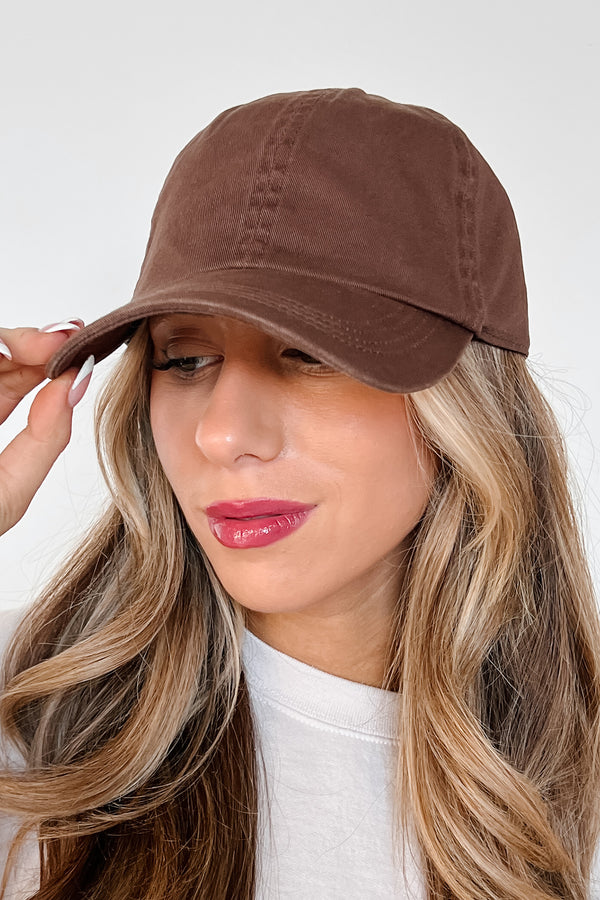 Consistently Casual Solid Baseball Cap (Brown) - NanaMacs