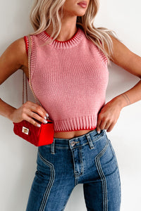 Sending You Hugs Sleeveless Knit Top (Blush/Red) - NanaMacs