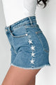 True Talent Star Embroidered Judy Blue Denim Shorts (Denim) - NanaMacs