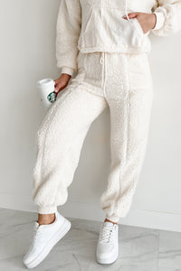 Cuddling Up Two Piece Fleece Lounge Set (Cream)