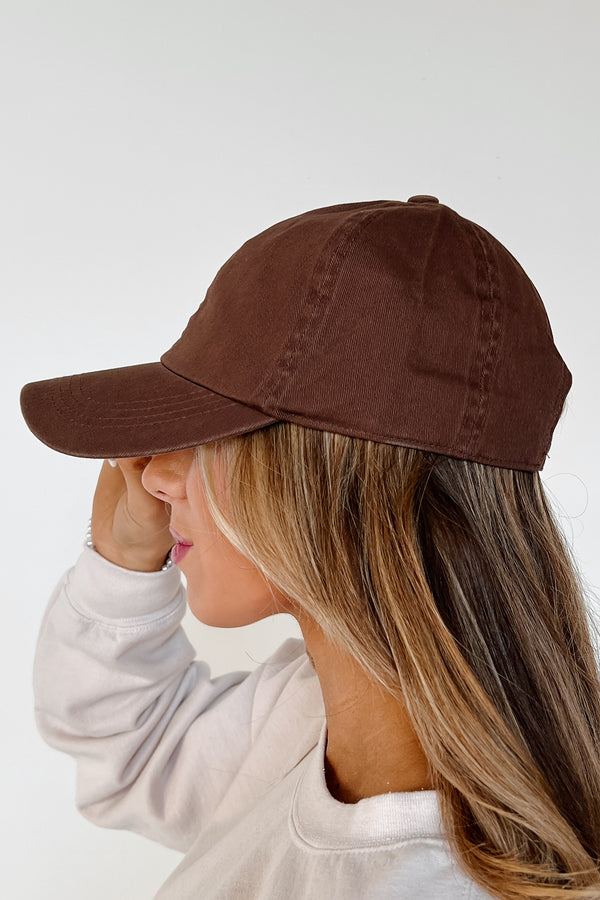 Consistently Casual Solid Baseball Cap (Brown) - NanaMacs