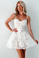 Whimsical Wishes Lace Mini Dress (Ivory) - NanaMacs