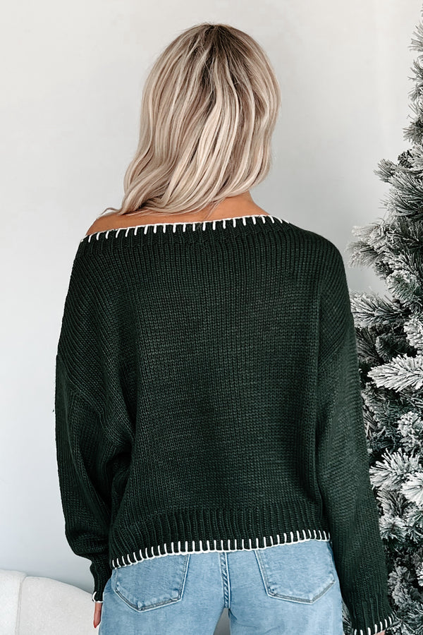 Sleigh-In It Holiday Sweater (Dark Green) - NanaMacs