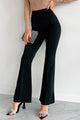 Toning It Down Flared Dress Pants (Black) - NanaMacs