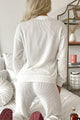 Wifey Material Ribbed Graphic Lounge Set (Ivory) - NanaMacs