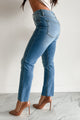 Linda High Rise Slim Straight Sneak Peek Jeans (Medium Light) - NanaMacs