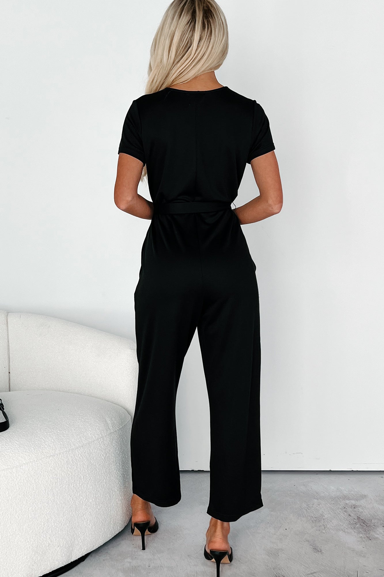 No Dilemma Short Sleeve Jumpsuit (Black) - NanaMacs