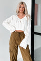 Edgy Answers Distressed Button-Up Cardigan/Top (Ivory)