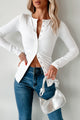 Althea Seamless Button-Up Long Sleeve Top (White) - NanaMacs