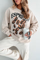 More Espresso Oversized Graphic Sweatshirt (Oatmeal)