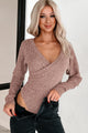 Kaelin Long Sleeve Surplice Bodysuit (Dusty Pink) - NanaMacs