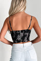 Friday Feels Floral Mesh Corset Top (Black) - NanaMacs