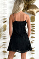 Party On My Mind Feathered Fringe Mini Dress (Black) - NanaMacs