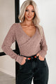 Kaelin Long Sleeve Surplice Bodysuit (Dusty Pink) - NanaMacs