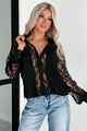 Slaying In Style Lace Blouse With Solid Contrast (Black) - NanaMacs