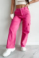 Let It Be Known High Waisted Cargo Pants (Fuchsia) - NanaMacs