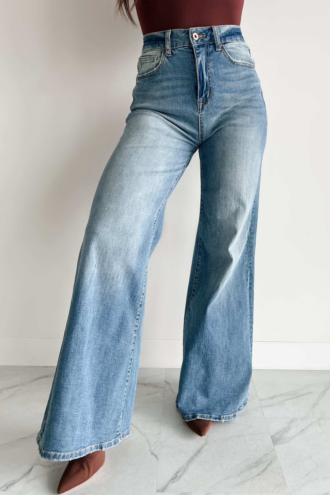 Mickie Special A High Rise Wide Leg Jeans (Medium) - NanaMacs