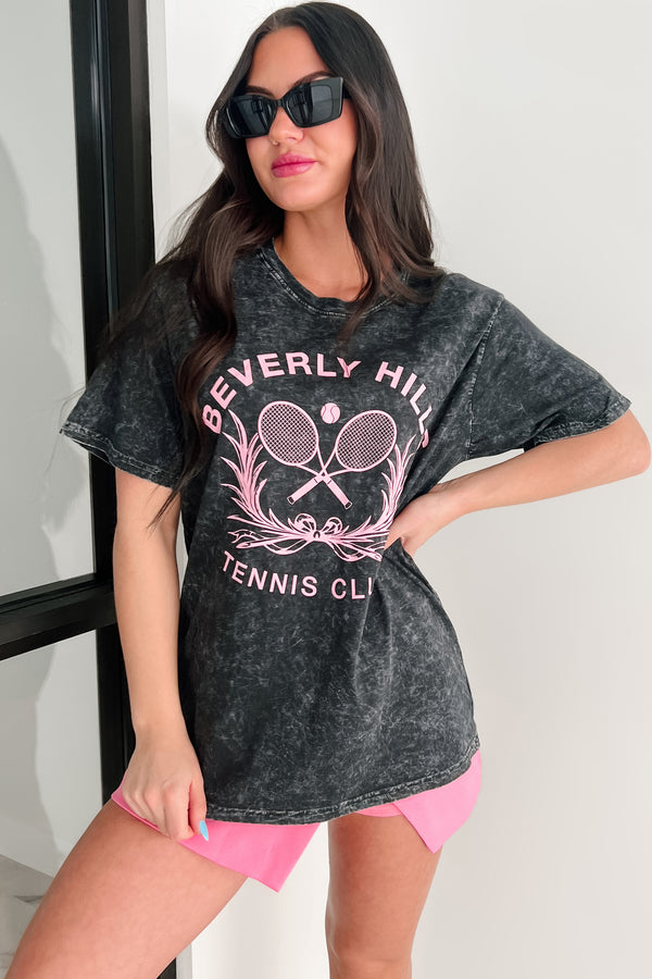 "Beverly Hills Tennis Club" Graphic T-Shirt (Black) - NanaMacs