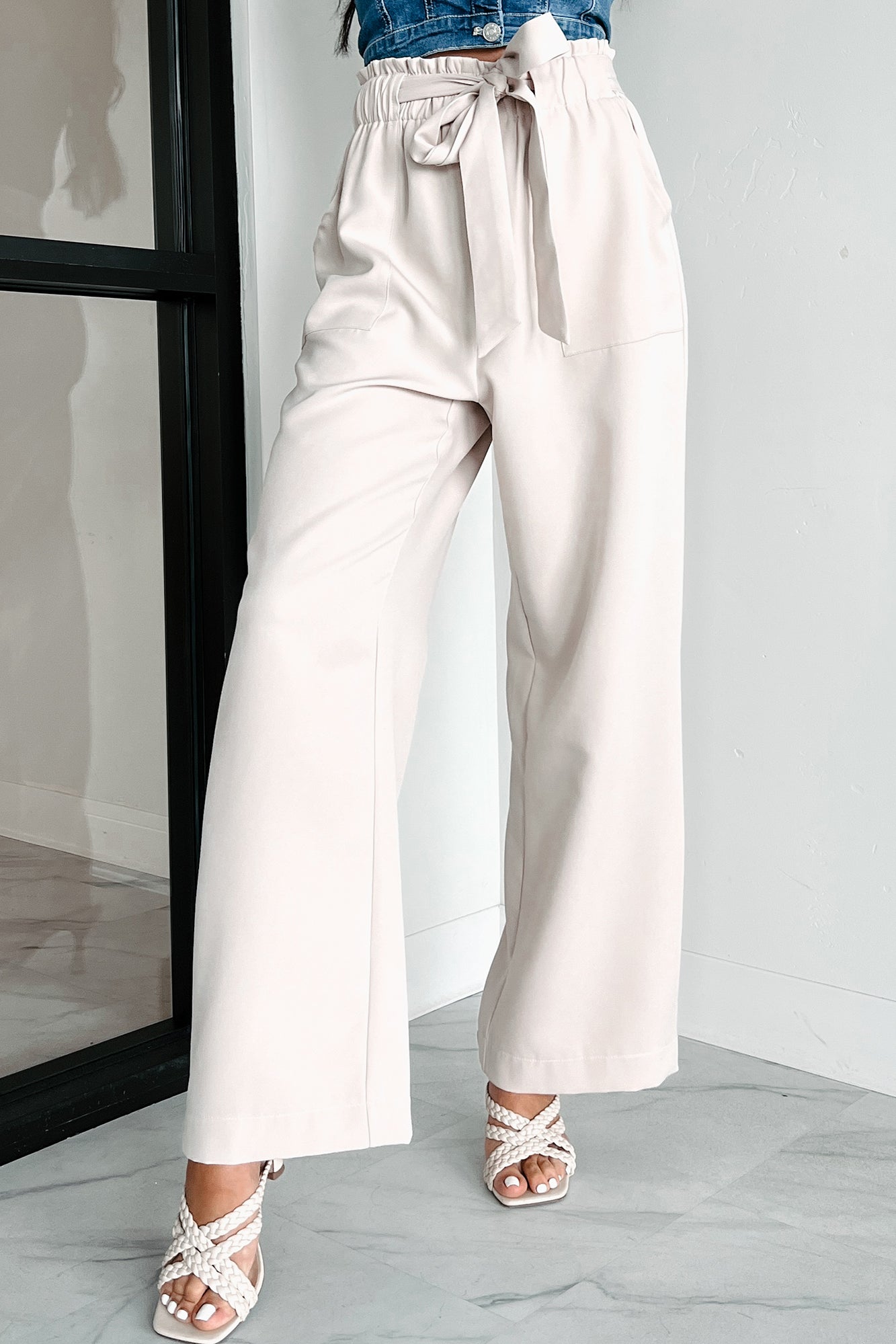 Confident Appeal Wide Leg Pants (Tan) - NanaMacs