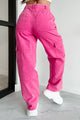 Let It Be Known High Waisted Cargo Pants (Fuchsia) - NanaMacs