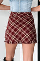 Anywhere With You Plaid Skirt (Burgundy Multi) - NanaMacs