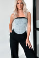 Blocking The Haters Denim Contrast Jumpsuit (Black/Denim) - NanaMacs