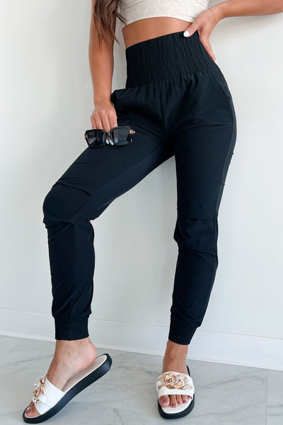 Thrill Of The Game High Waist Joggers (Black) - NanaMacs