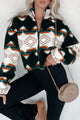 Ships by 9/17 Arizona Nights Aztec Sherpa Jacket (Hunter) - NanaMacs