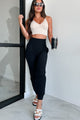 Thrill Of The Game High Waist Joggers (Black) - NanaMacs