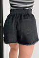 Full Throttle Denim Elastic Waist Shorts (Black) - NanaMacs