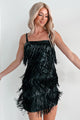 Edgy Excellence Faux Leather Fringe Dress (Black) - NanaMacs