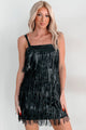 Edgy Excellence Faux Leather Fringe Dress (Black) - NanaMacs