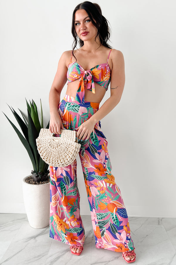 Seas The Day Tropical Floral Two-Piece Set (Pink/Multi) - NanaMacs