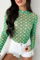 Lucky Lady NM Original Printed Mesh Bodysuit (Green/White) - NanaMacs