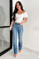 Aria High Rise Tummy Control Flare Risen Jeans (Dark) - NanaMacs