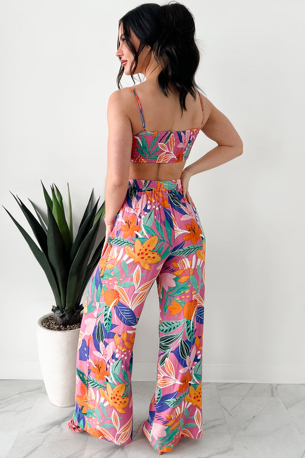 Seas The Day Tropical Floral Two-Piece Set (Pink/Multi) - NanaMacs