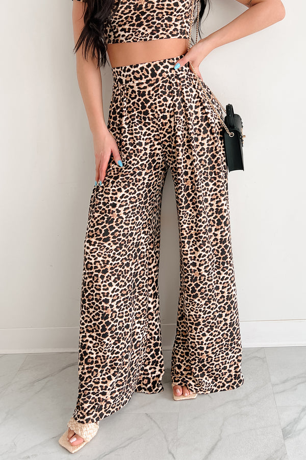 Dressed To Lead Crop Top And Pants Set (Leopard) - NanaMacs