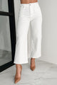 Caruso High Rise Wide Leg Kancan Crop Jeans (White) - NanaMacs