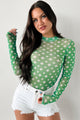 Lucky Lady NM Original Printed Mesh Bodysuit (Green/White) - NanaMacs