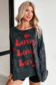 Be My "Lover" Acid Wash Graphic Top (Charcoal) - NanaMacs