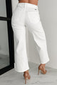 Caruso High Rise Wide Leg Kancan Crop Jeans (White) - NanaMacs