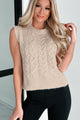 Careful Consideration Cable Knit Sweater Vest (Taupe) - NanaMacs