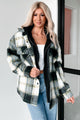 Casual Meet-Ups Oversized Plaid Hooded Jacket (Black/Green)